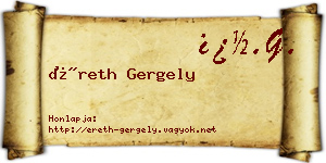 Éreth Gergely névjegykártya